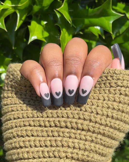 Black Heart French Tips